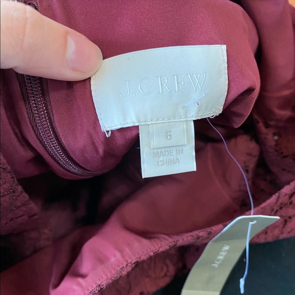Jcrew burgundy lace dress, low back. NWT! - Picture 9 of 11